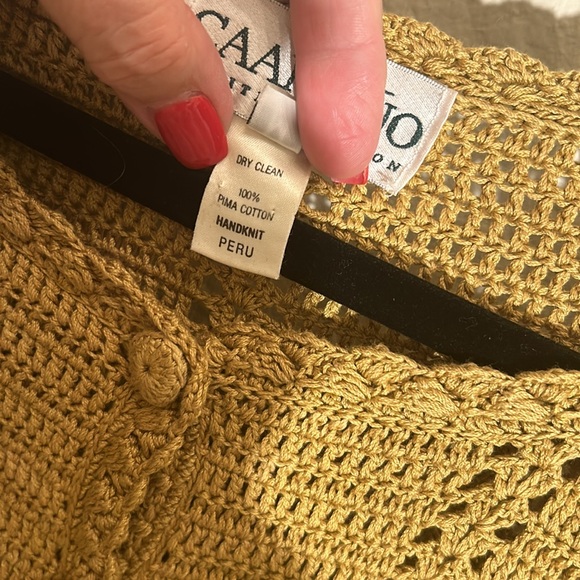 CAAMANO HAND KNIT Peruvian Cardigan Sweater Size M - Picture 7 of 9